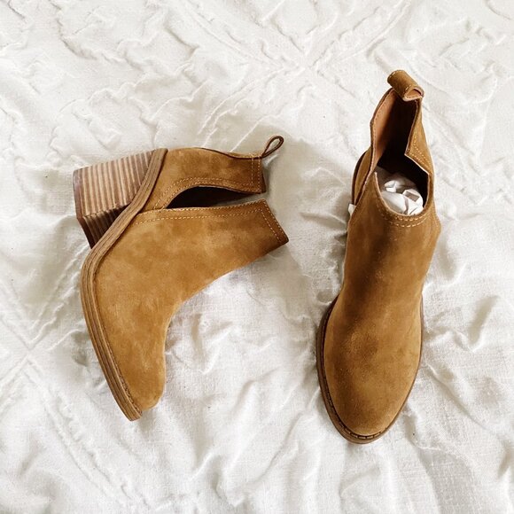 Steve Madden Sharini Chestnut Suede Leather Ankle Booties New - Picture 4 of 8